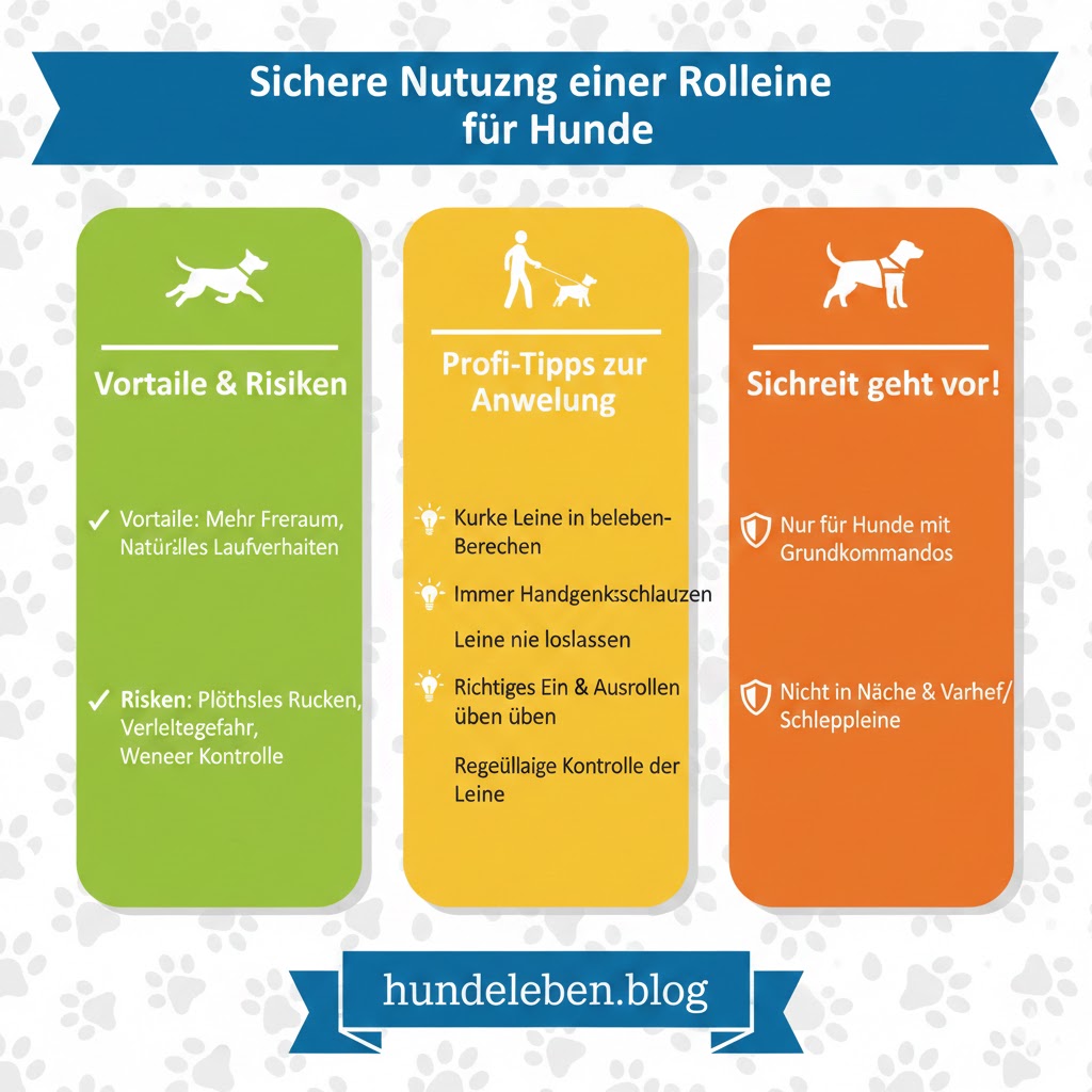 Sichere Nutzung einer Rollleine für Hunde