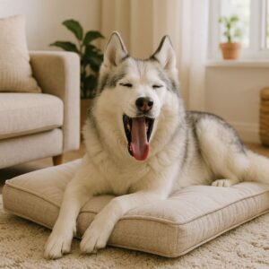 Hund gähnt