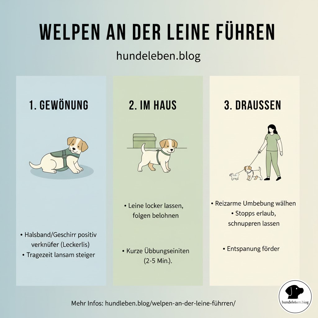 Welpen an der Leine führen