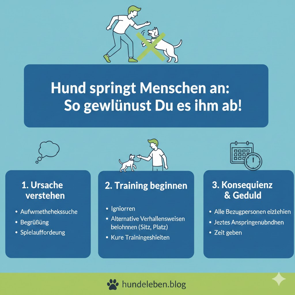 Hund springt Menschen an