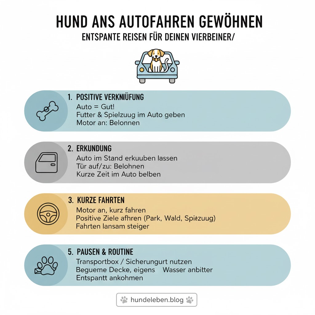  um Ihren Hund ans Autofahren zu gewöhnen